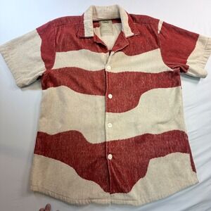 OAS Cuba Terry Shirt Mens L Amber Dune Button Up Beach Resort Portugal